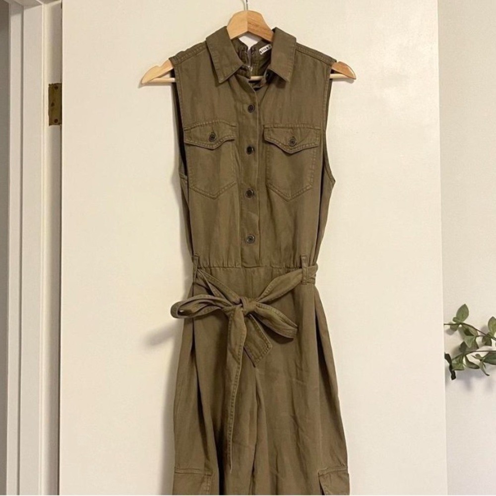 Alice + Olivia‎ Olive Green Sleeveless Jumpsuit